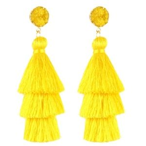 BOGO: Golden Druzy Tassel Earrings